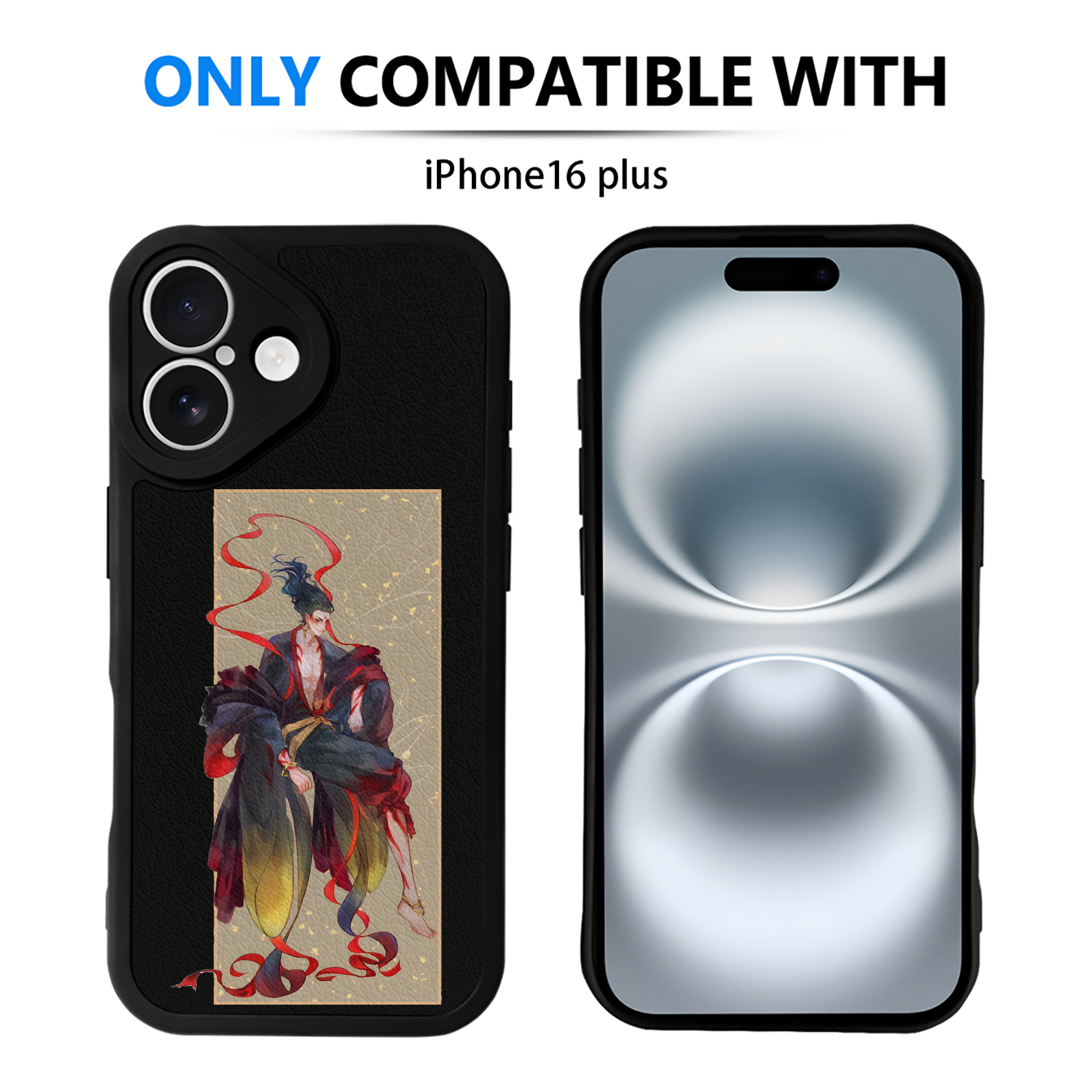 （画像用） Ne Zha 2 ナタ 魔童の大暴れ 【iPhone 16シリーズ対応】シリコンスマホケース（レザー調） 材質：シリコン